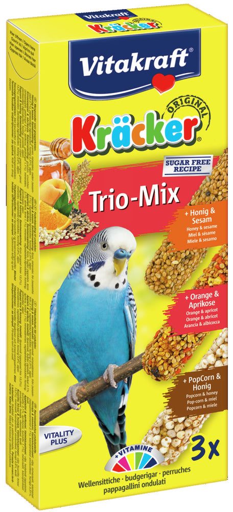 Vitakraft Kräcker Trio Honig/Orange/PopCor 3er Sittiche