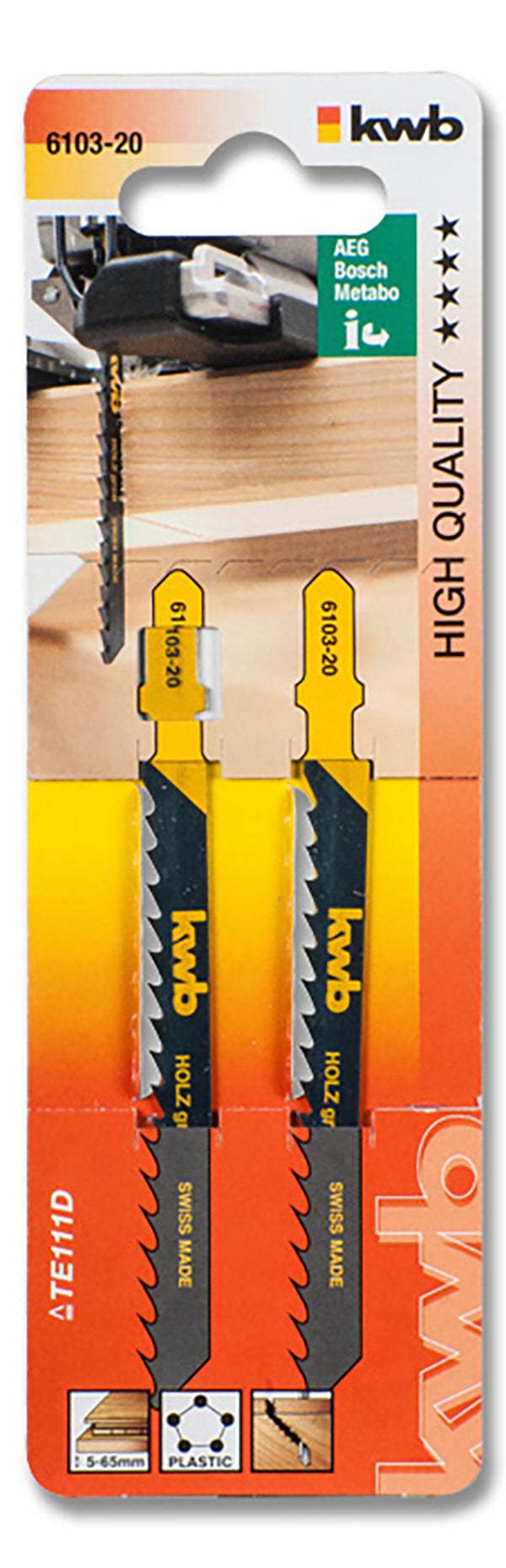 KWB Stichsägeblätter Holz grob 100 mm (2 Stück) HCS