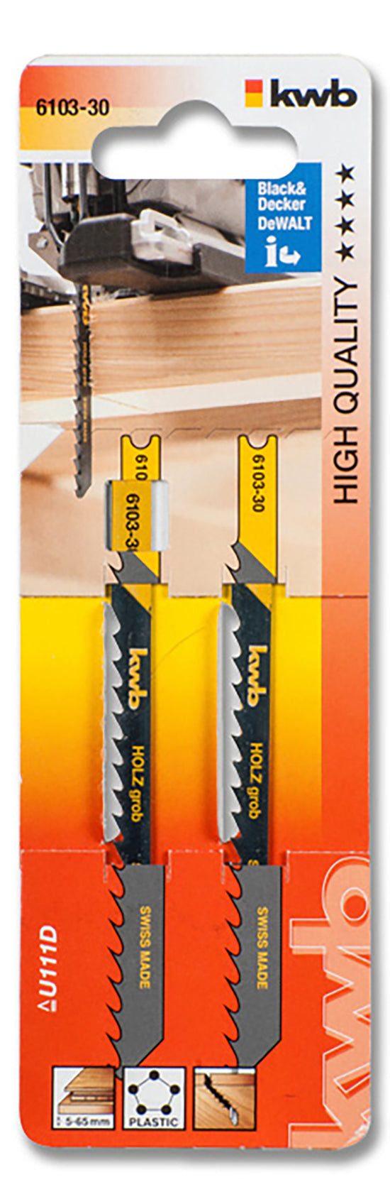 KWB Stichsägeblätter Holz grob 92 mm (2 Stück) HCS