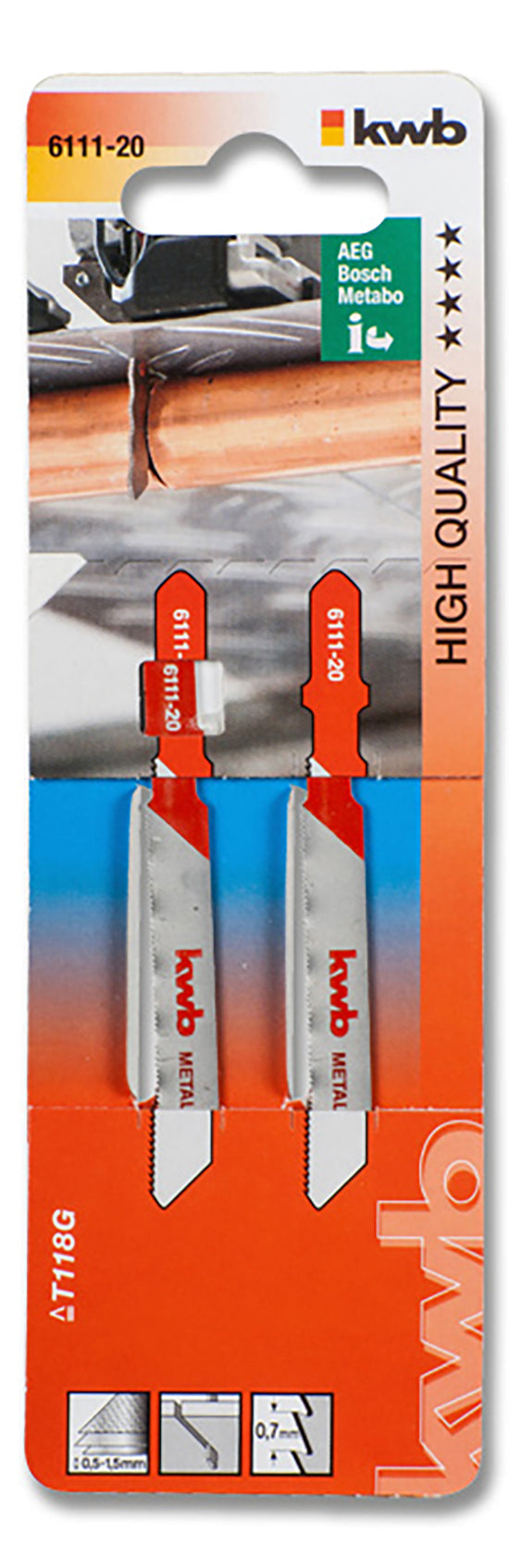 KWB Stichsägeblätter Metall fein 77 mm (2 Stück) HCS