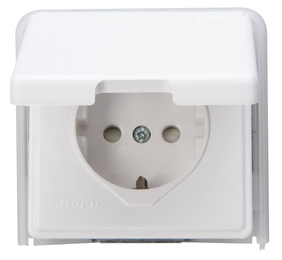 Kopp Steckdose mit Deckel Feuchtraum