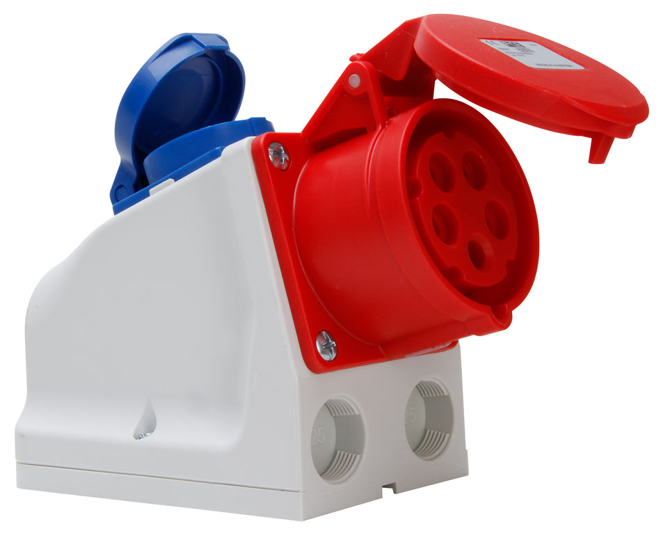 Kopp Wandsteckdose CEE/Steckdose Klappdeckel IP44 5-polig 16A 250V 400 V