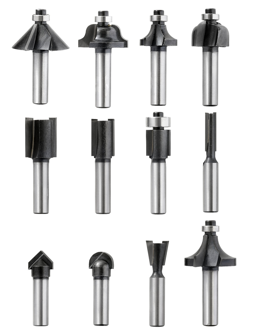 Oberfräsensatz Schaft 8 mm 12-tlg.