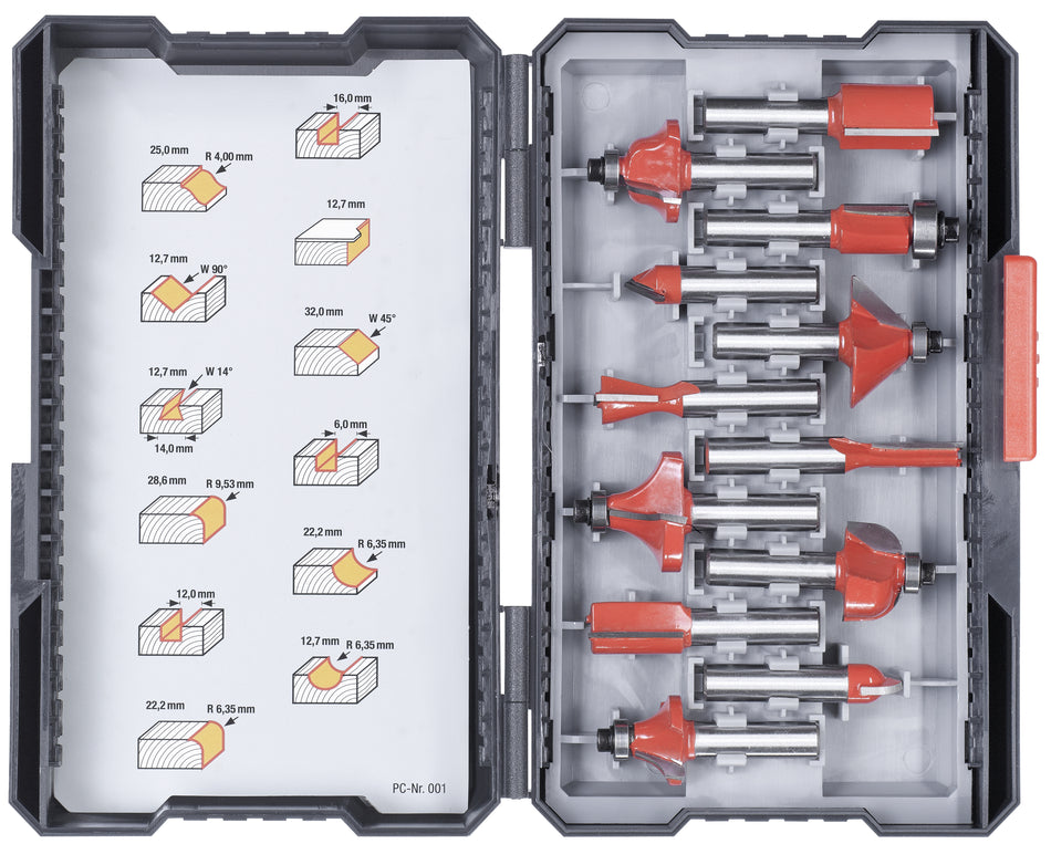 KWB Fräsersatz HM 8mm 12tlg. L-Box