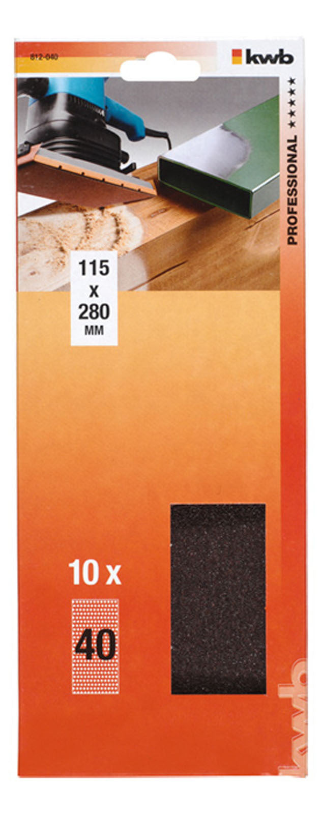 KWB Schleifstreifen Korund ungelocht 115x280mm K40 (10 Stück)