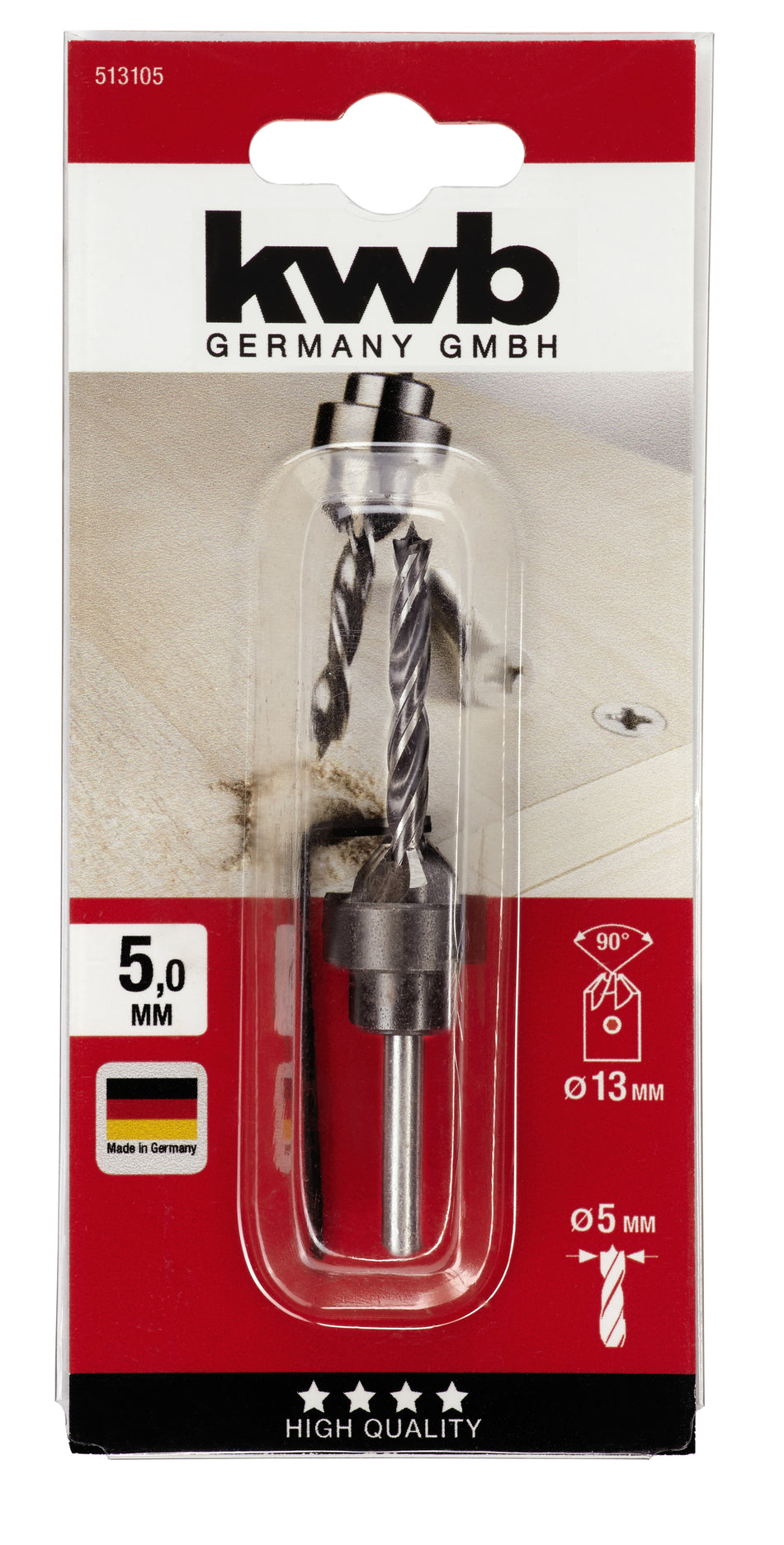 KWB Holzspiralbohrer-Set mit Senker