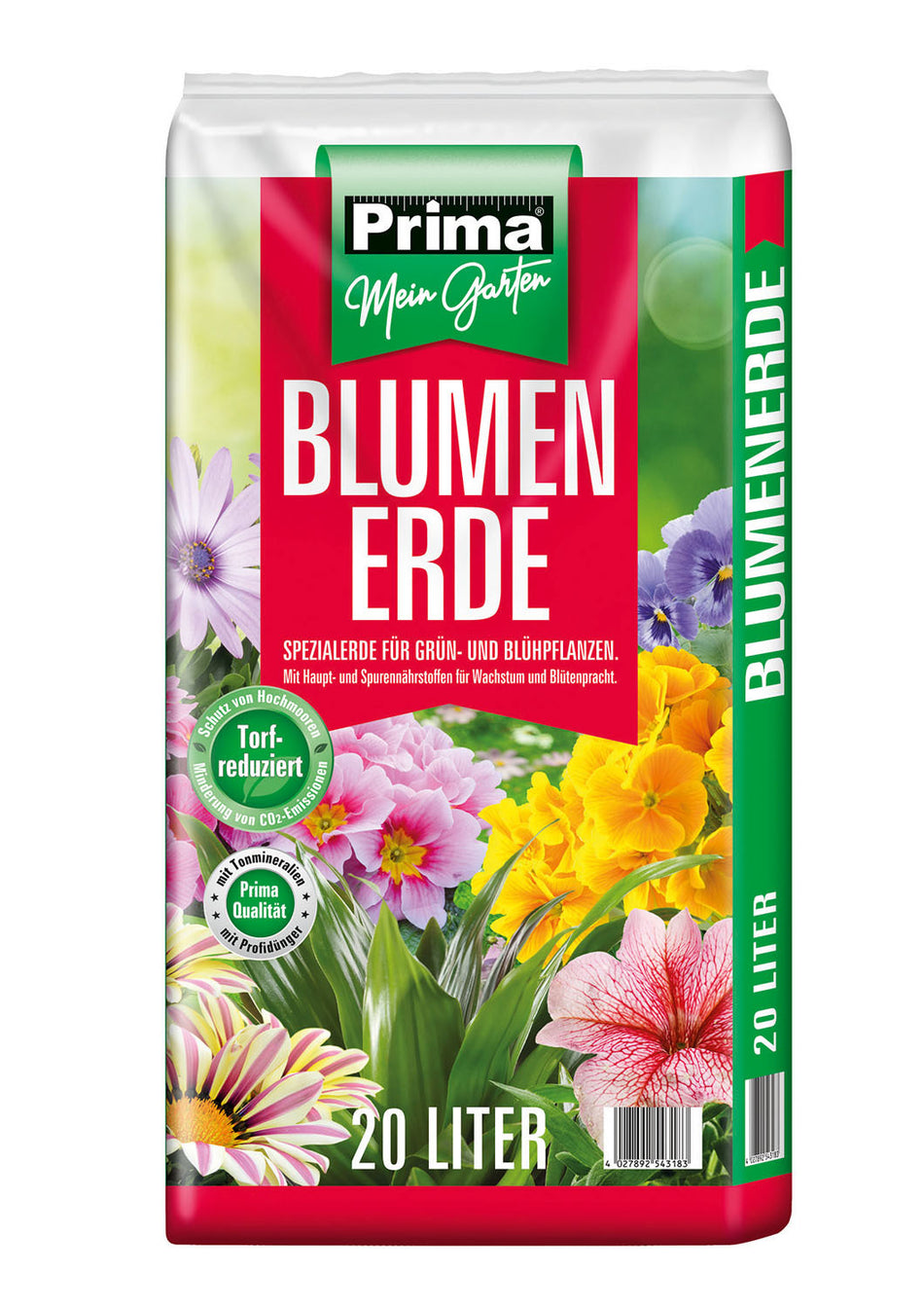 Prima Blumenerde Torfreduziert 20l Rez. 50% Torf und 50% Torfersatzstoffe