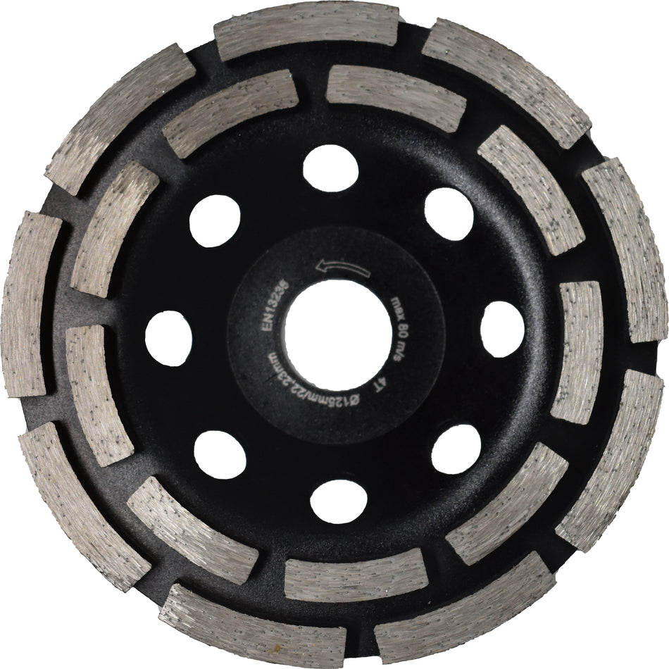 Triuso Diamant-Schleifteller 125mm 2-rhg. Für Beton und Stein 18 Segm