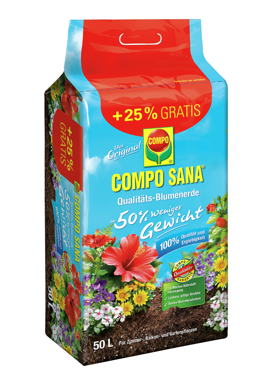 Compo Qualitäts Blumenerde 50% Sana