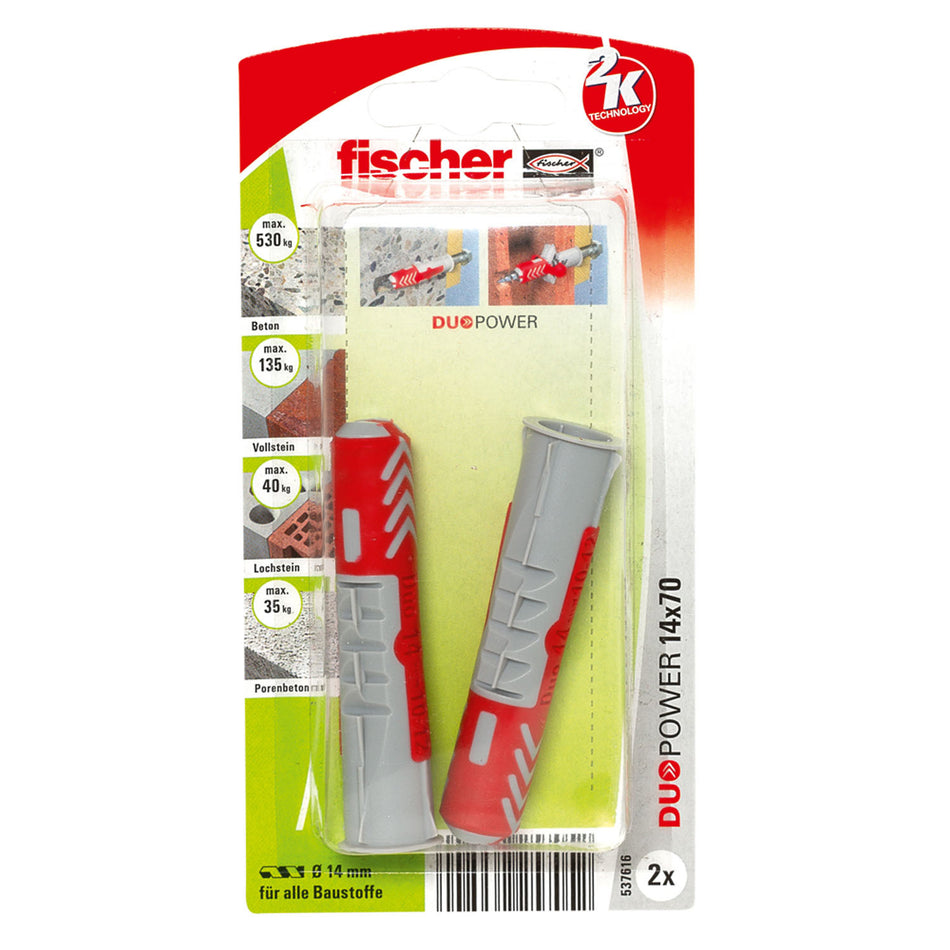 Fischer Universaldübel 14x70 mm K (2 Stück) Duopower