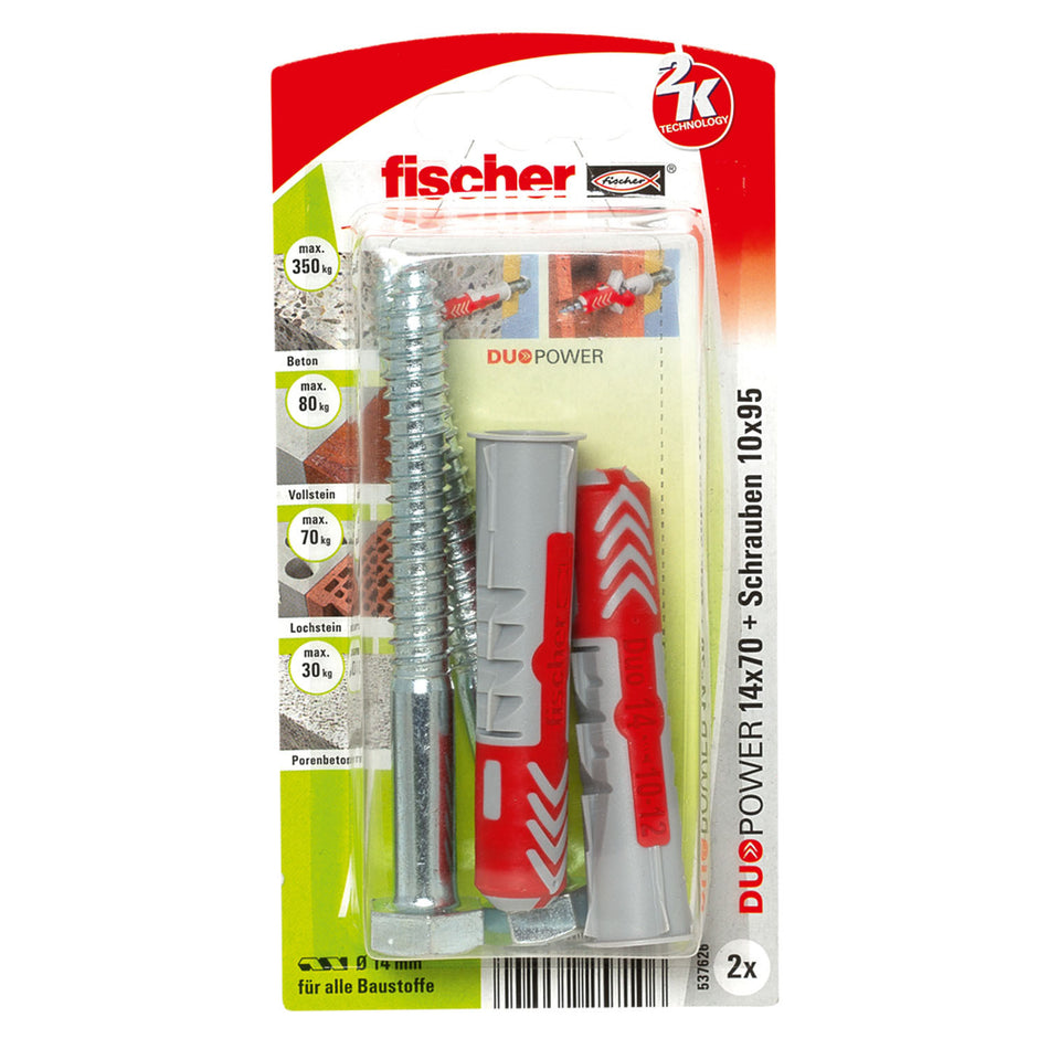 Universaldübel 14x70 mm S K (2 Stück) Duopower