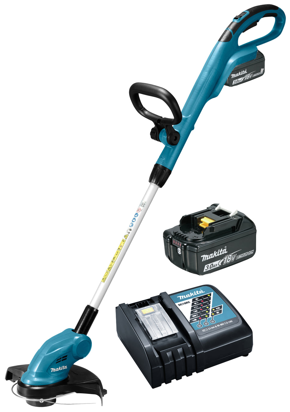 Makita Akku-Rasentrimmer 18V mit 3 Ah Akku und Ladegerät