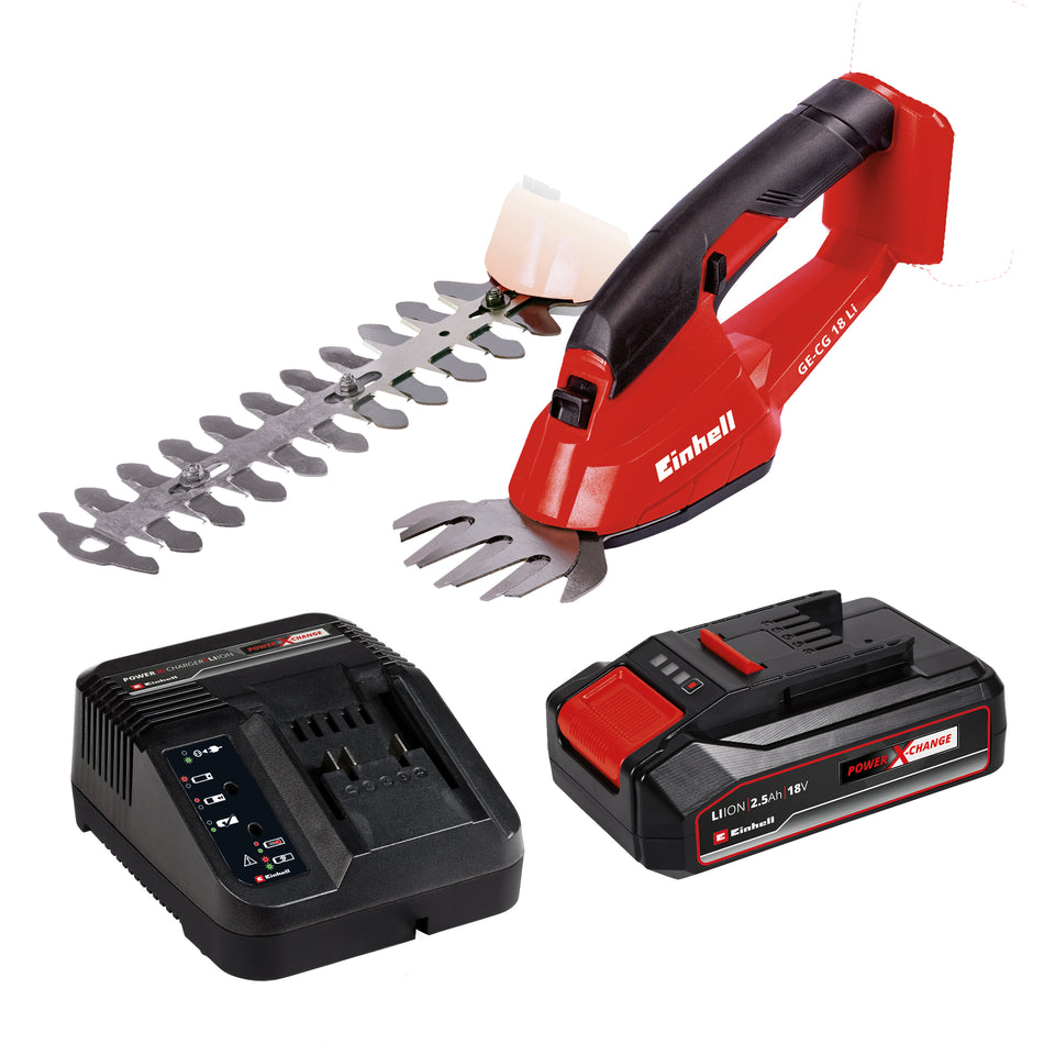 Einhell Akku-Gras-Strauchschere GE-CG 18Li mit Akku und Ladegerät