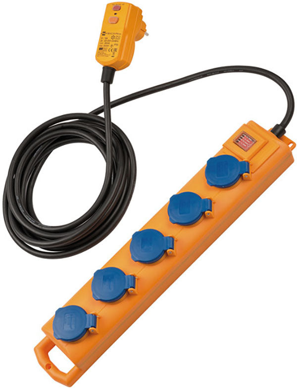 Brennenstuhl Steckdosenverteiler Outdoor Steckdosenleiste 5-fach mit FI Super-Solid SL 554 DE FI