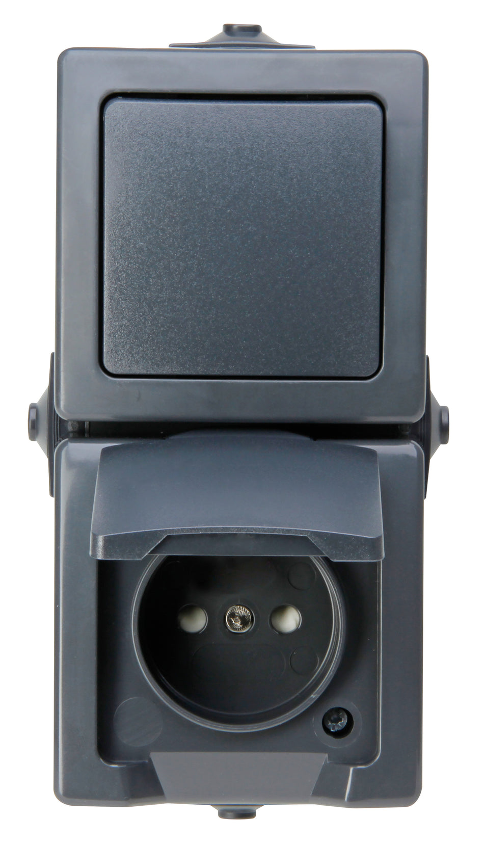 Kopp Kombination Schalter Steckdose Feuchtraum senkrecht mit erhöhtem Berührungsschutz Nautic