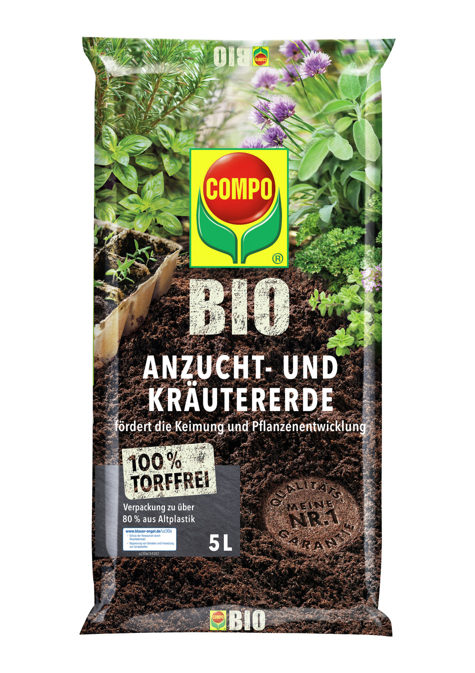 Compo Bio Anzucht- und Kräutererde 5l