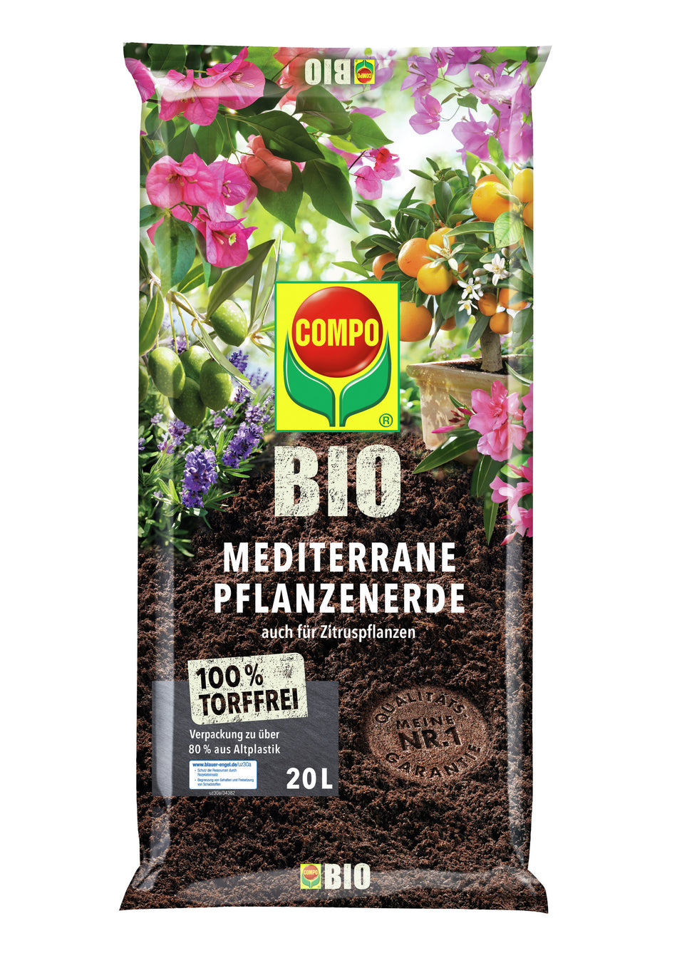 Compo Bio Mediterrane Kübelpflanzenerde 20l