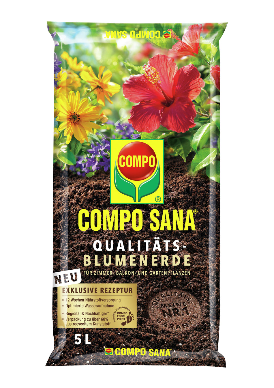 Compo Qualitäts Blumenerde 2 x 5 L Sana