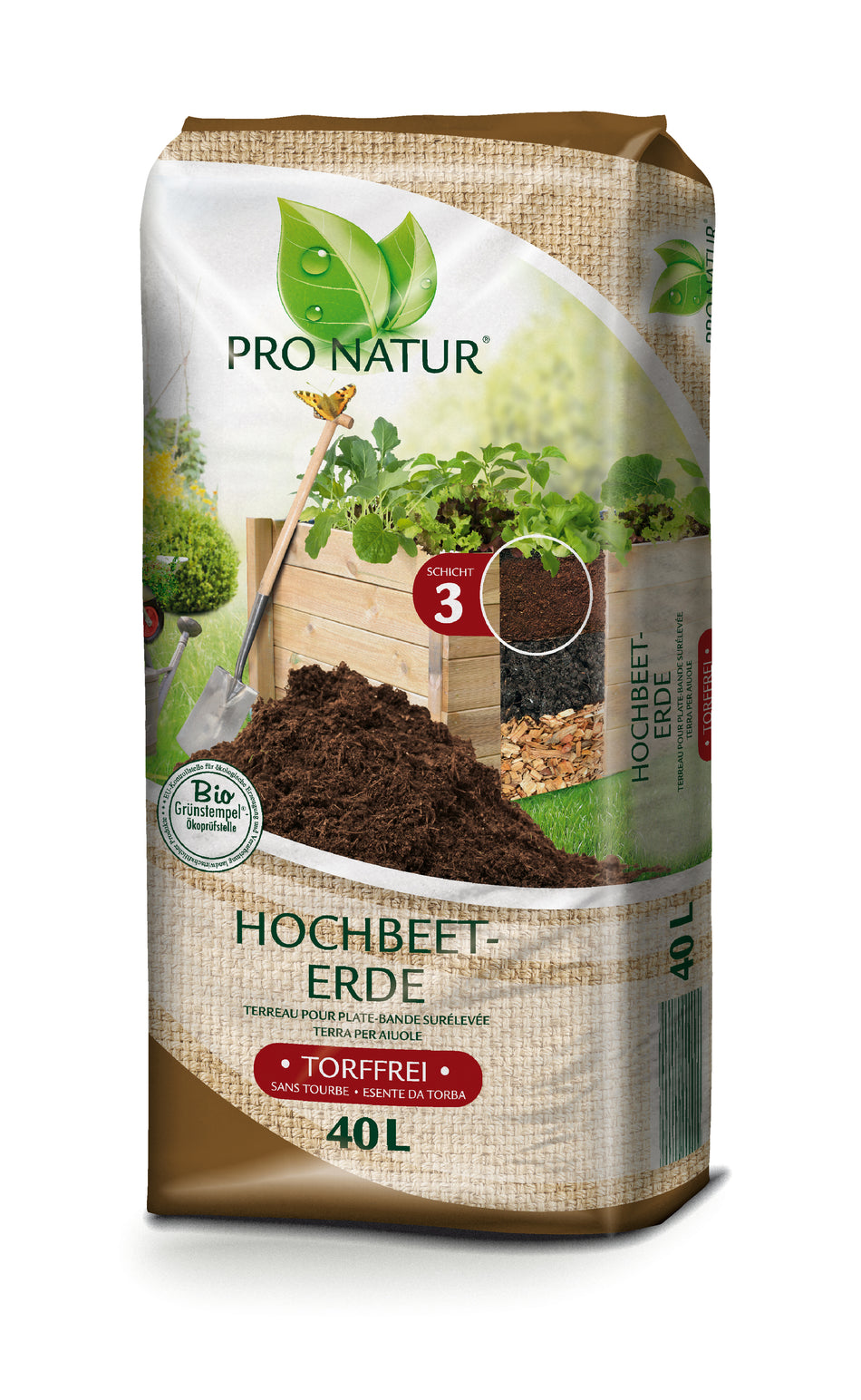 Pro Natur Hochbeet Erde 40l BIO Grünstempel
