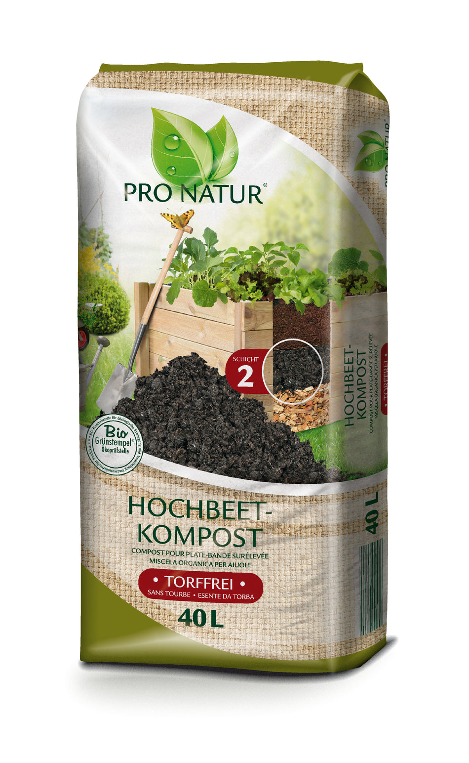 Pro Natur Hochbeet Kompost 40l BIO Grünstempel