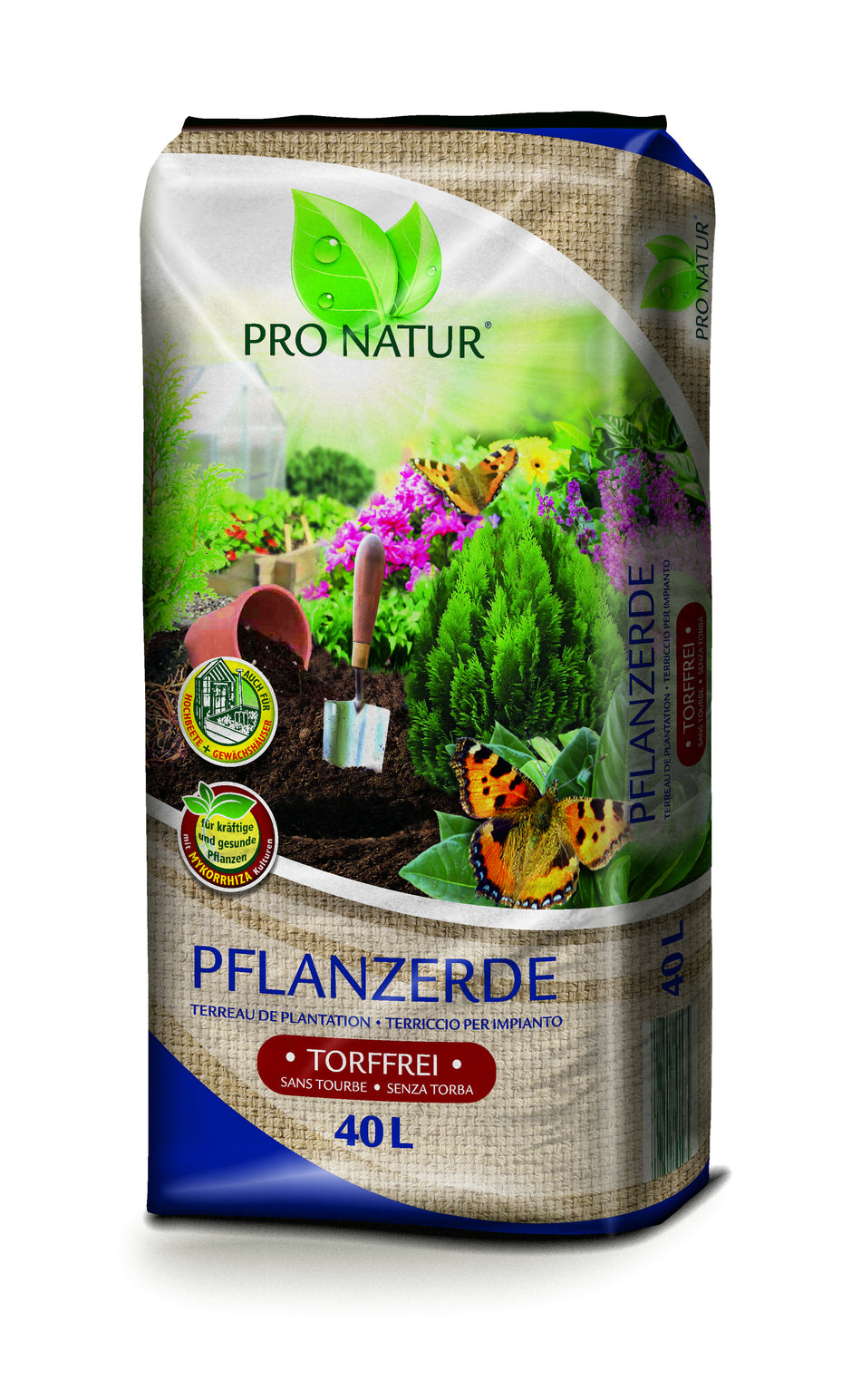 Pro Natur Pflanzerde 40l mit Gartenfaser und Mykorrhiza