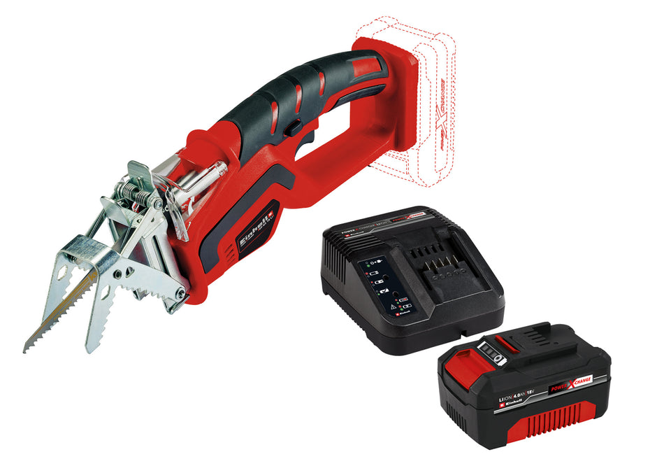 Akku-Astsäge 18Li mit 4 Ah Akku und Ladegerät GE-GS