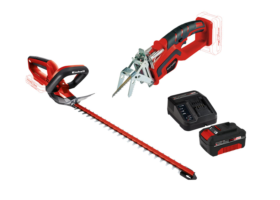 Akku-Heckenschere mit Akku-Astsäge und 4 Ah Akku Starter-Kit GE-CH 1846 Li