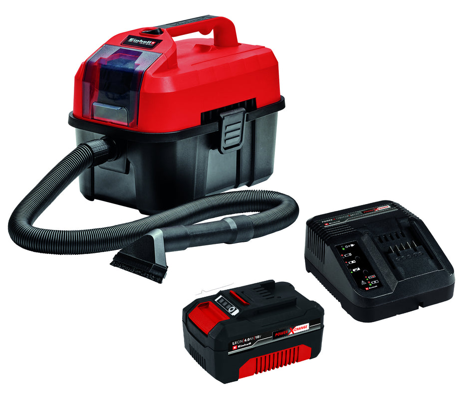 Einhell Akku-Nass-Trockensauger TE-VC Li mit 4 Ah Akku und Ladegerät