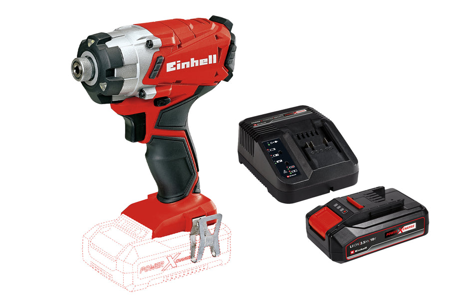 Einhell Akku-Schlagschrauber TE-CI 18/1 mit 2,5 Ah Akku und Ladegerät
