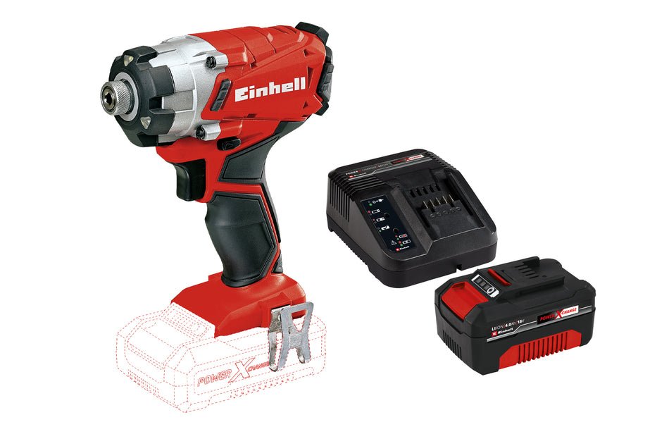 Einhell Akku-Schlagschrauber TE-CI 18/1 Li mit 4 Ah Akku und Ladegerät