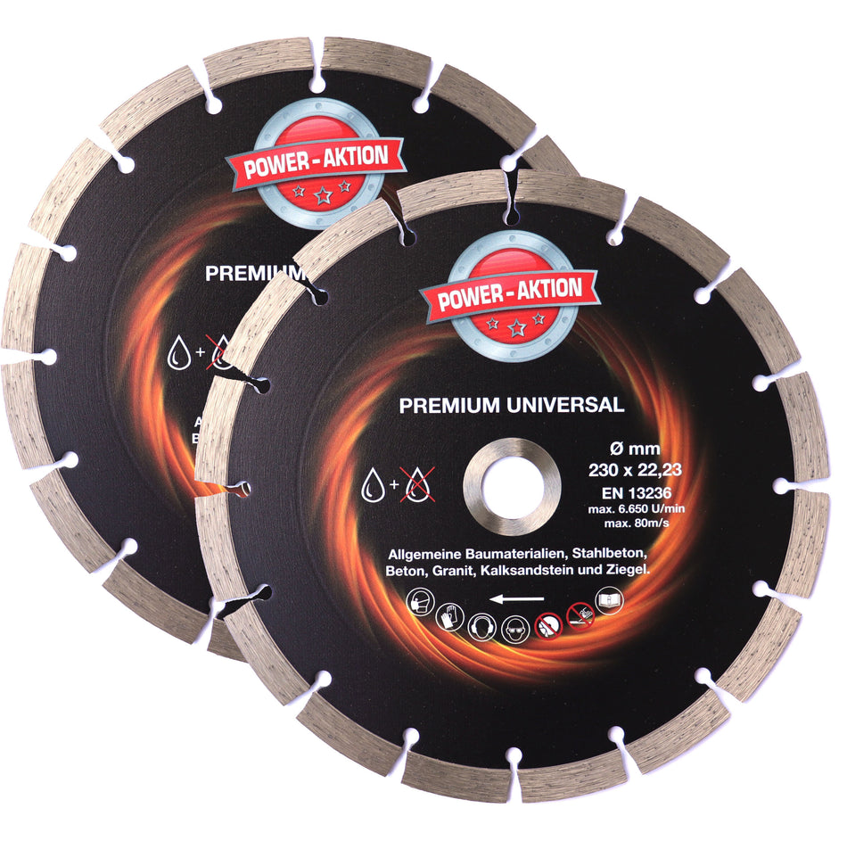 Diamant-Trennscheibe Ø230x22mm (2 Stück) Premium