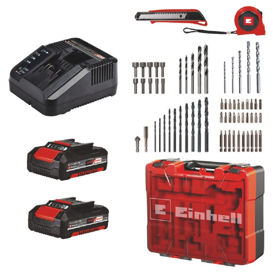 Einhell Akku-Schlagbohrschrauber TE-CD 18/40 Li-i +64 (2x2,0Ah)