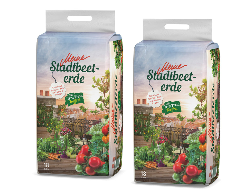 Plantop Stadtbeeterde Hochbeeterde 2 x 18l