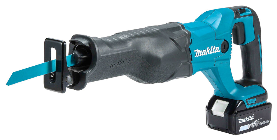 Makita Makita Akku-Reciprosäge DJR186RT 18V mit 1x 5,0Ah Akku im Koffer + 15-tlg. Sägeblatt-Set Metall/Holz mit Tasche