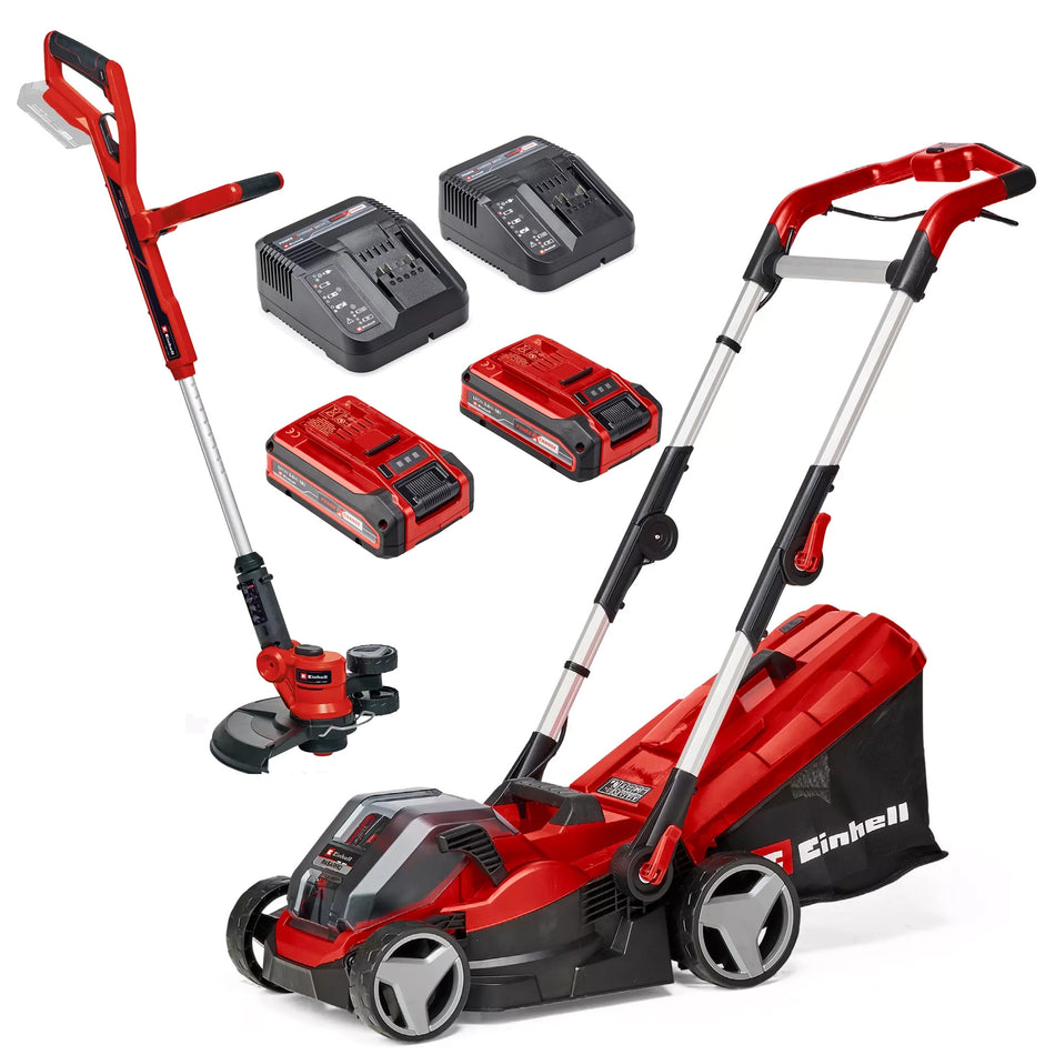 Einhell Garten-Set RASARRO 36/34 + Rasentrimmer – mit Akku & Ladegerät