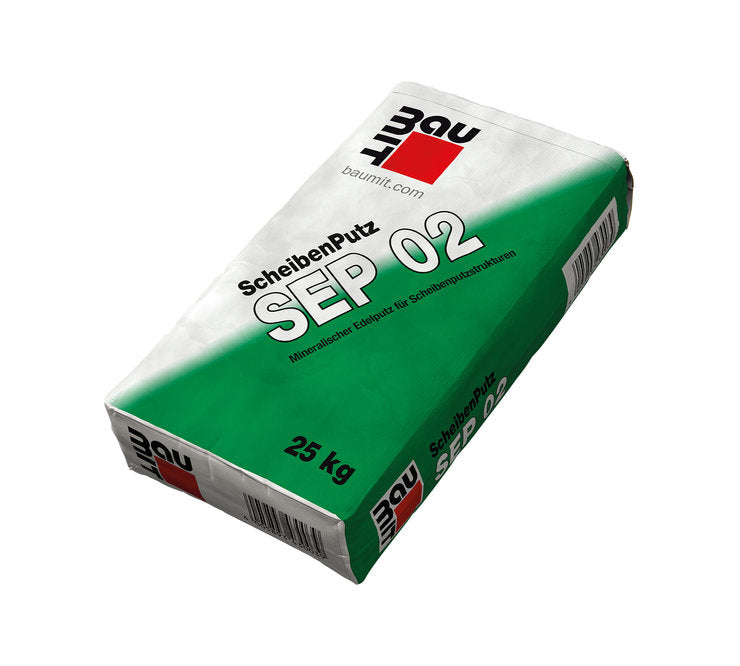 Scheibenputz SEP 02 weiß 25kg Strukturkorn Kalkstein, Körnung 0-2mm